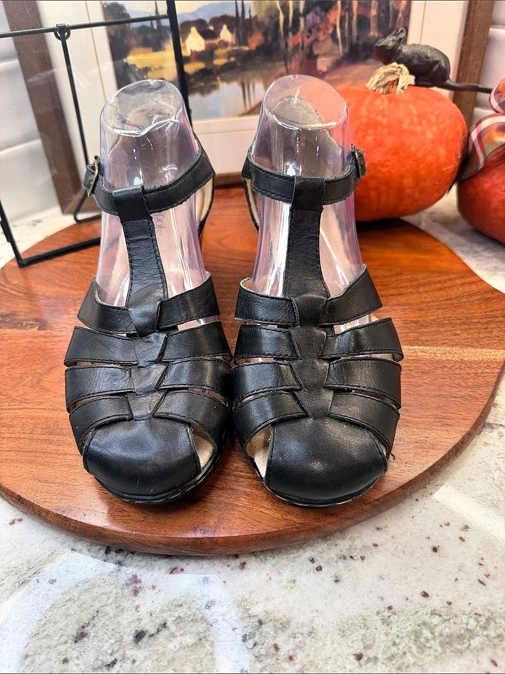 Softspots Black Strappy Heeled Sandal